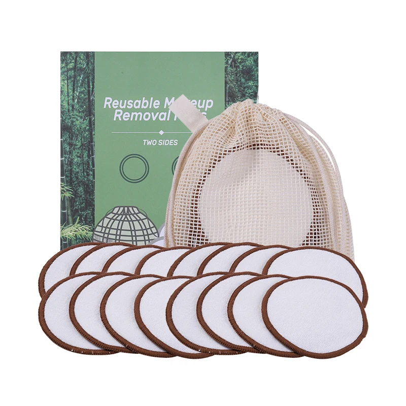 

Reusable Washable 100% Organic Bamboo Cotton Makeup Remover Face Pads, White