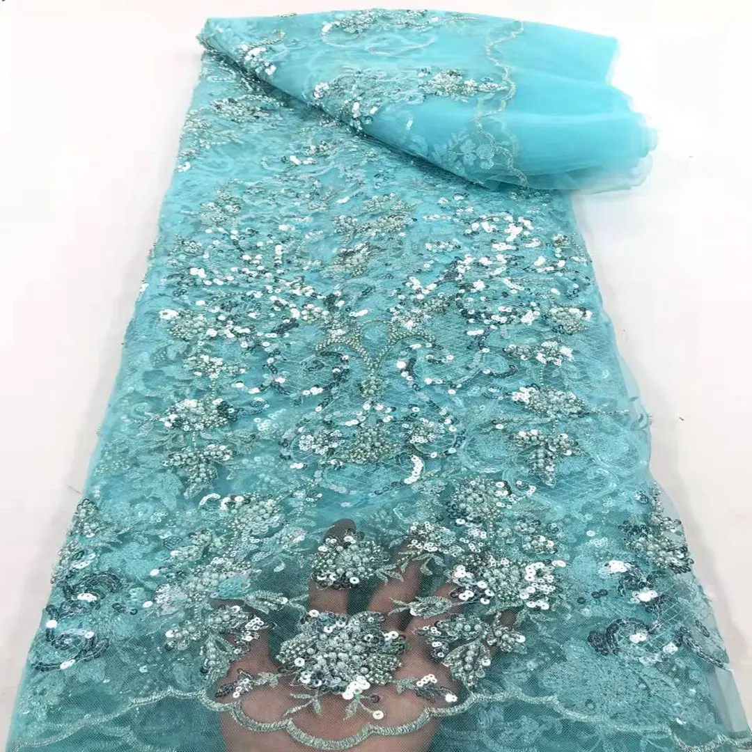 

corea wedding bead handbeaded luxury bridal lace for women dress fabrics, As image