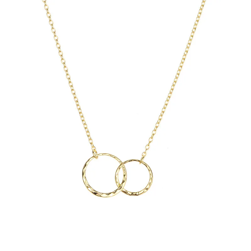 

Manufacturer's new necklace 2021 Korean fashion creative interlocking ring collar 925 Silver Necklace women, Silver gold