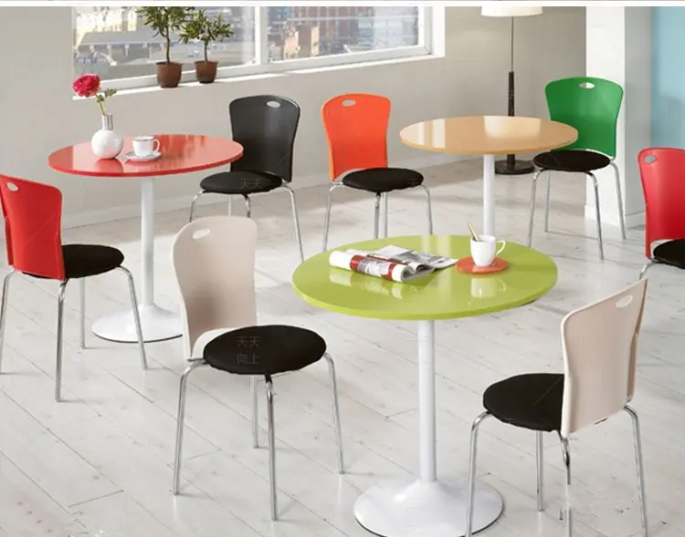 Furniture from China with Prices Popular In India Market Round PU Seat PP Backrest Normal Steel Frame Dining Chair Clerk Chair