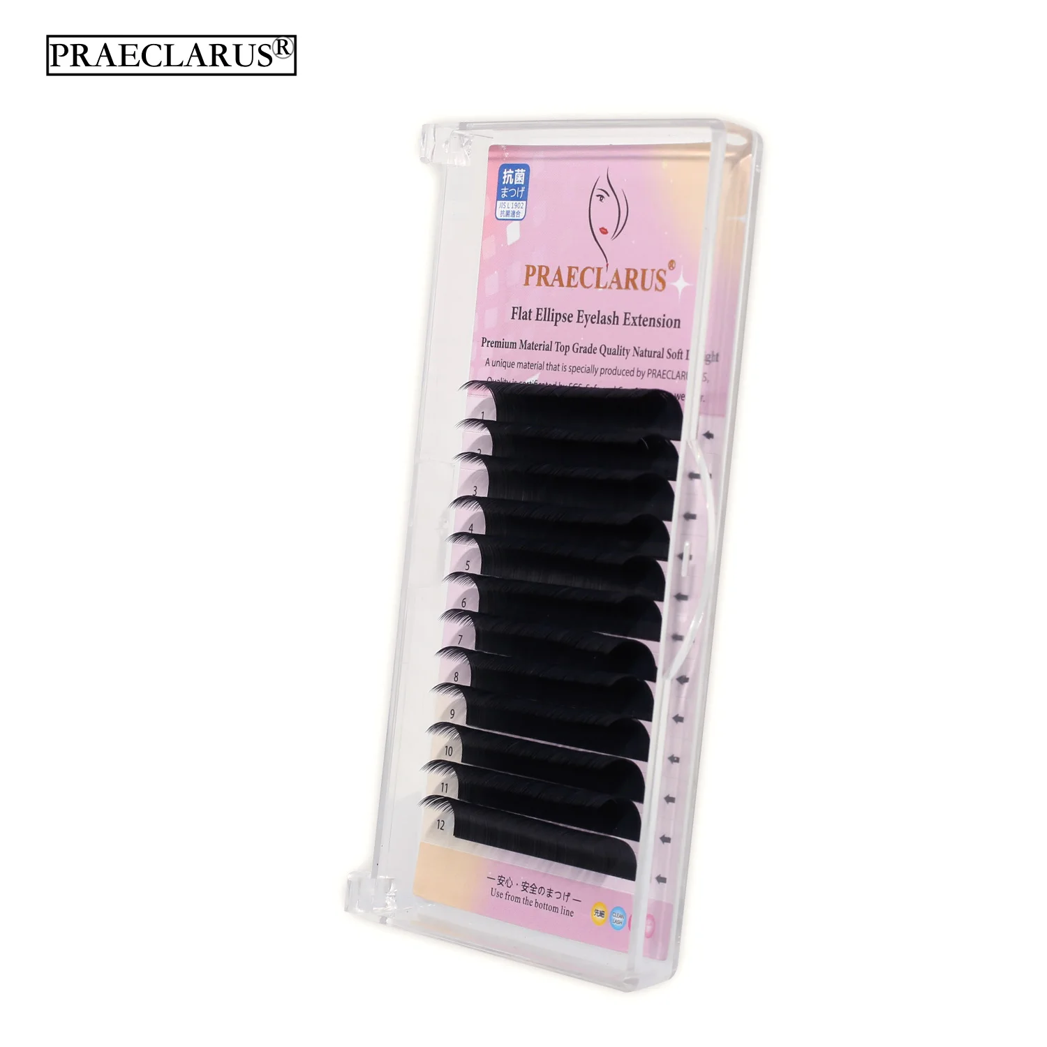 

Wholesale ellipse flat eyelashes Professional flat lashes 0.15 0.20 LC LDM double tips ellipse matt flat lashes extension