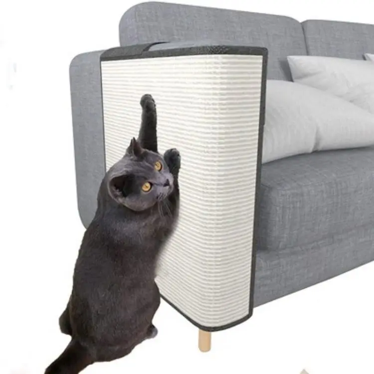 

Sisal Sofa Armrest Protector Anti Cat Scratch Board Cat scratcher bed cardboard, Grey,white