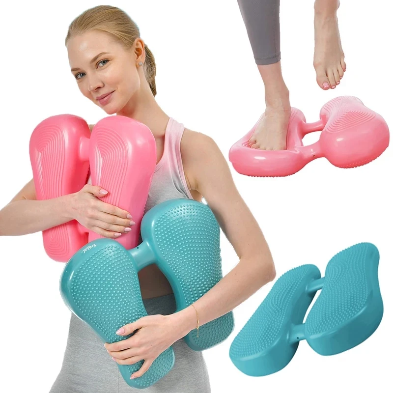 

Inflatable Stepper PVC Massage Dots Wobble Balance Cushion Board Air Stepper for Sport Fitness Training, Pink/green/blue/purple