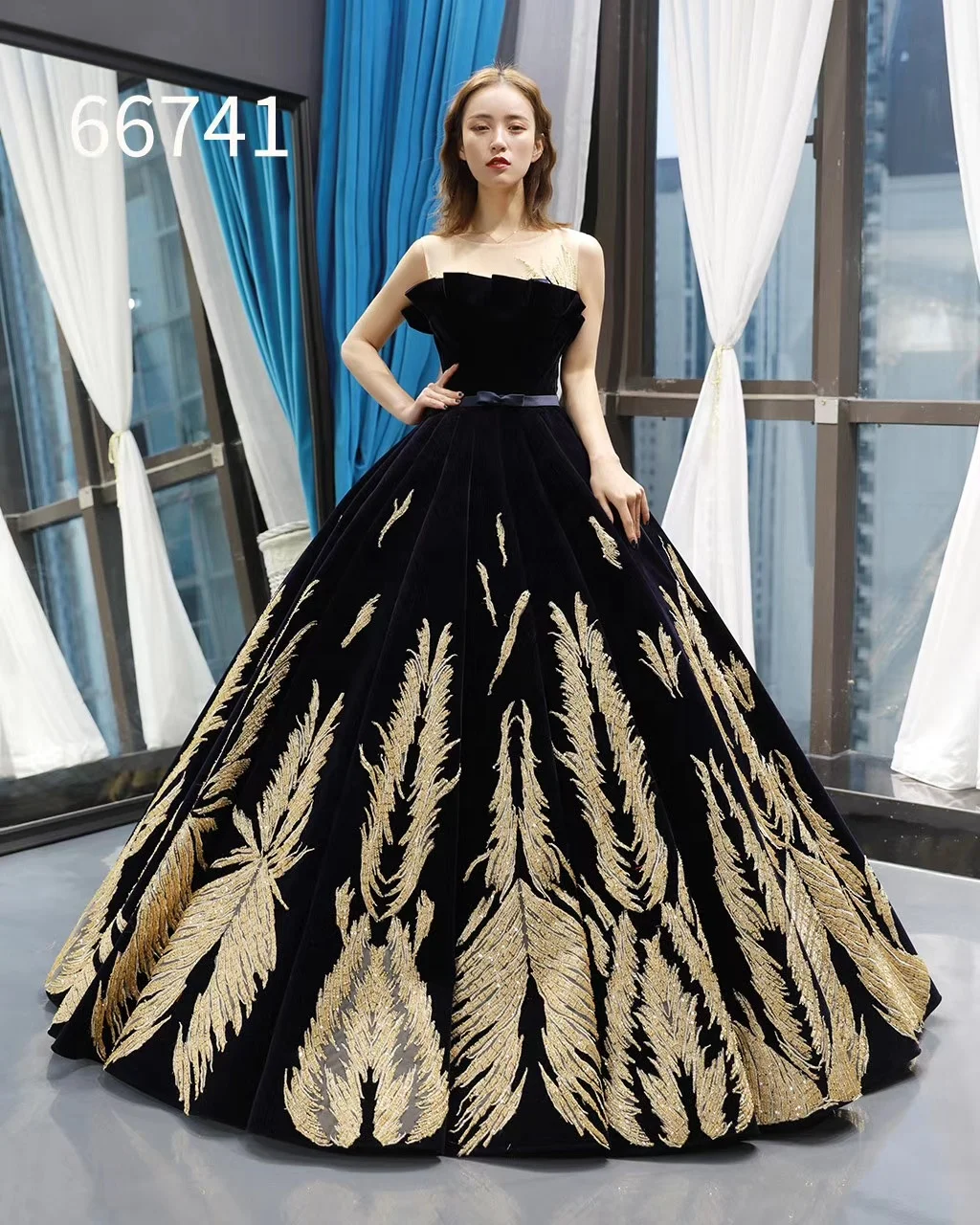 

2020 high quality elegant navy prom gown luxury ball gown designer long gowns dubai evening dress, As picture or your request