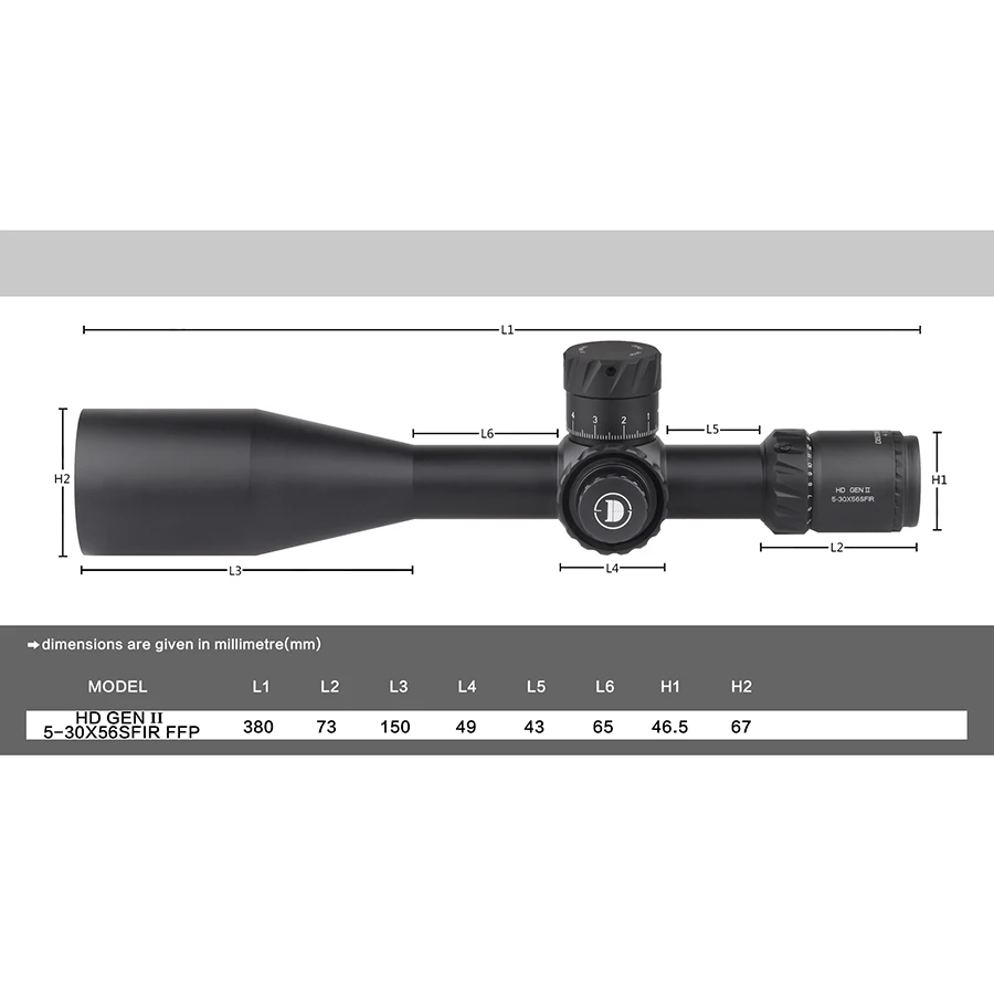 

DiscoveryOPT Compact Scope HD 5-30X56SFIR 34mm Tube Dia First Focal Plan Long Range Scope