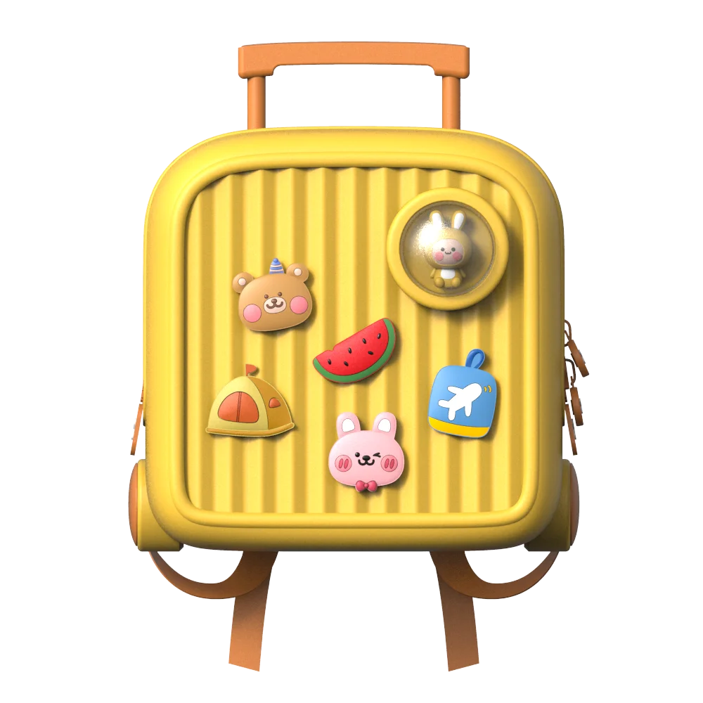 

Customized EVA Rubber Waterproof Ultralight Cartoon Kids Toy Travel Backpack Luggage Sets, Pink blue yellow or customized