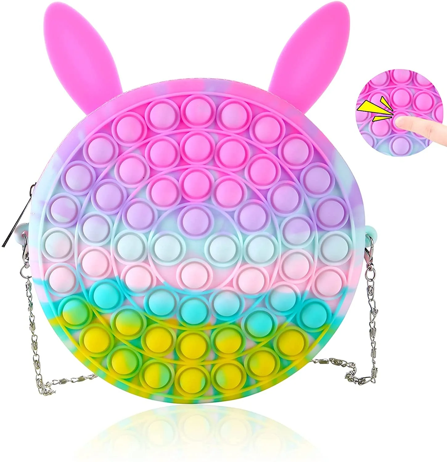 

2021 New Push Shoulder Bag Purse Push Bubble Handbags Fidget Toy Kids Coin Purse