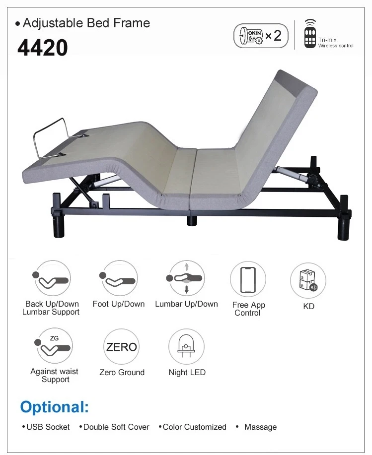 
4420 Modern Comfort Bedframe Led King Size Bed Frame House 