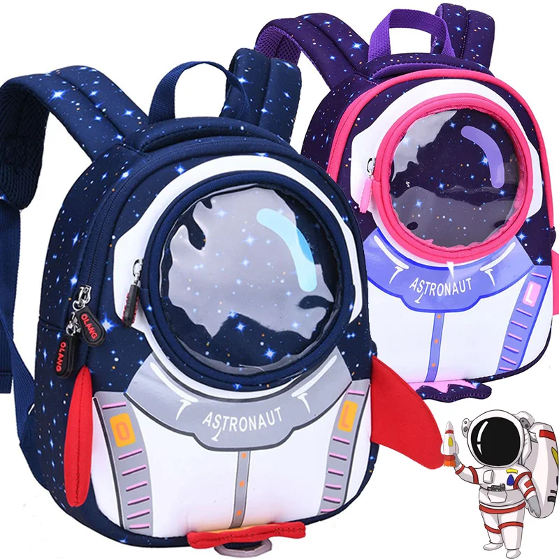 

New Design Neoprene SBR Material Kids School Bag 3D Cartoon Children Backpack, Dark blue,rose red