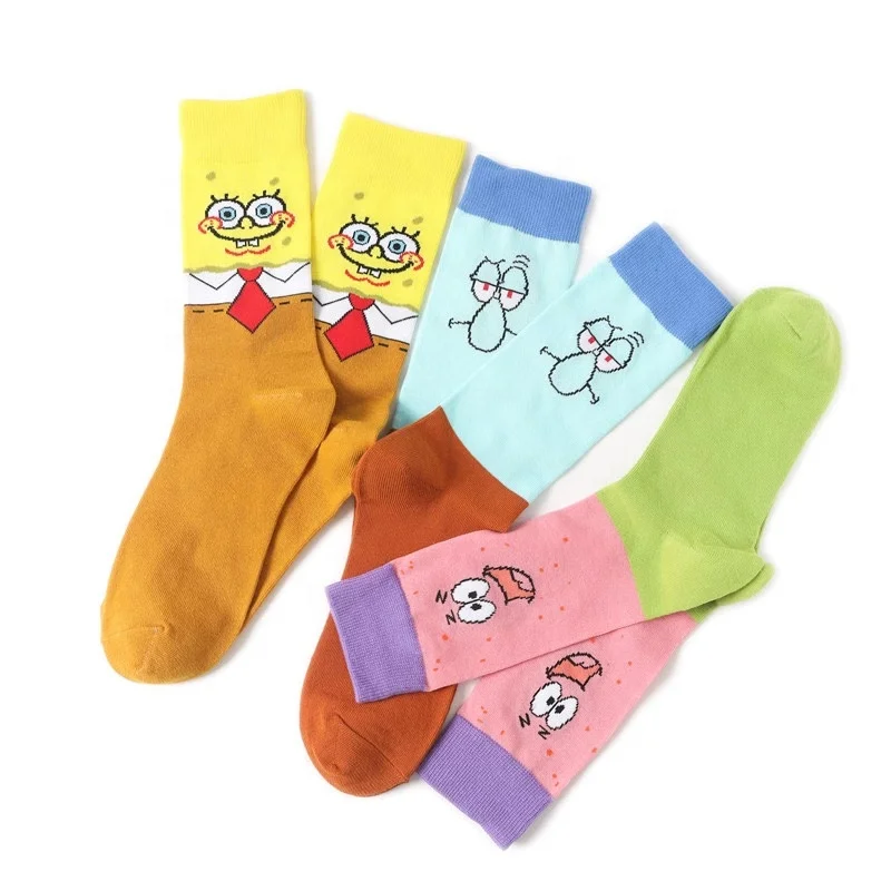 

Men's anime funny socks meias cartoon bob tube stockings chaussettes knitting calcetines socks