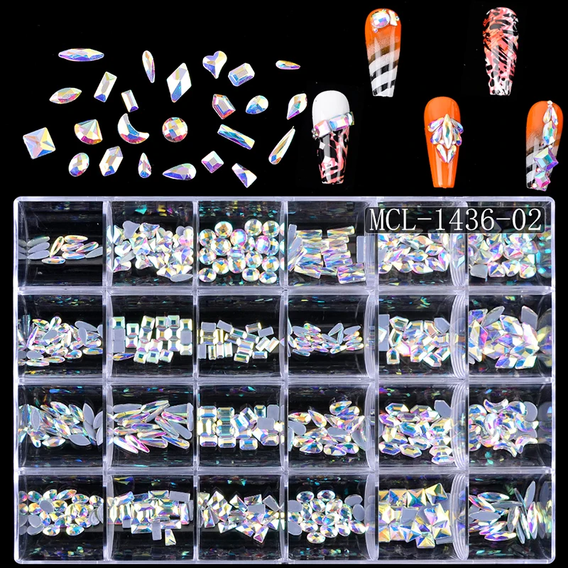 

luxury nail decals k9 480pcs/set Ab Crystals Stone Flatback 3d Nail Art Rhinestones For Nail Art Decoration, As the picture