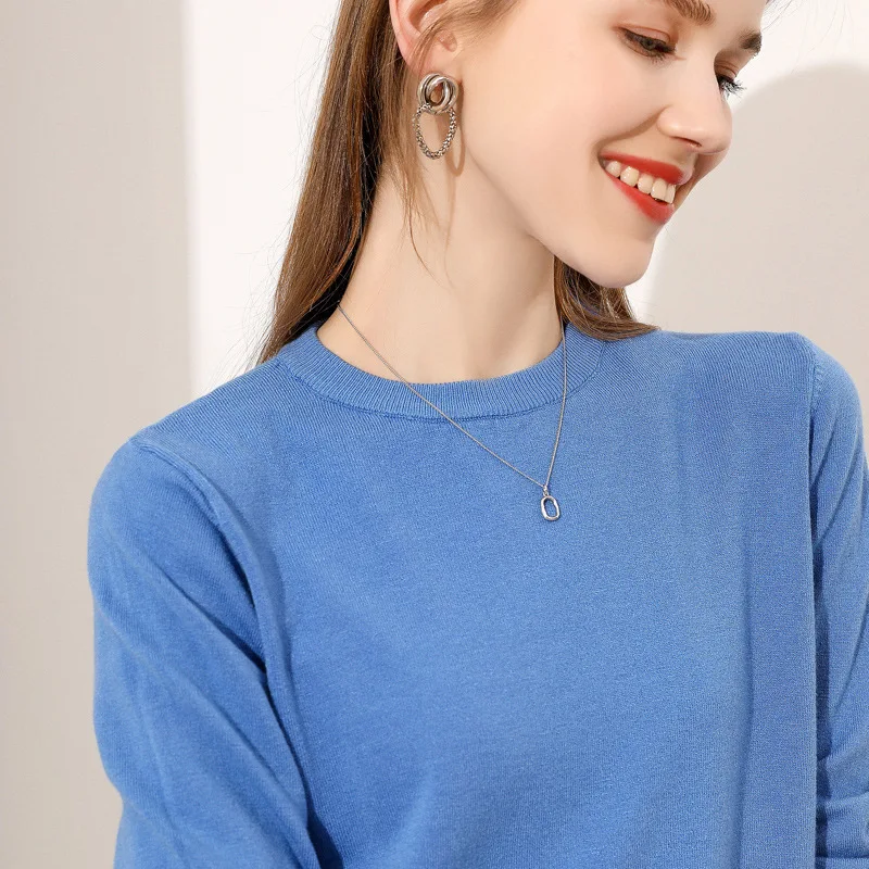 

2020 New Korean Women's Sweater Bottoming Shirt Pullover Long Sleeve All-match Round Neck Wool Sweater