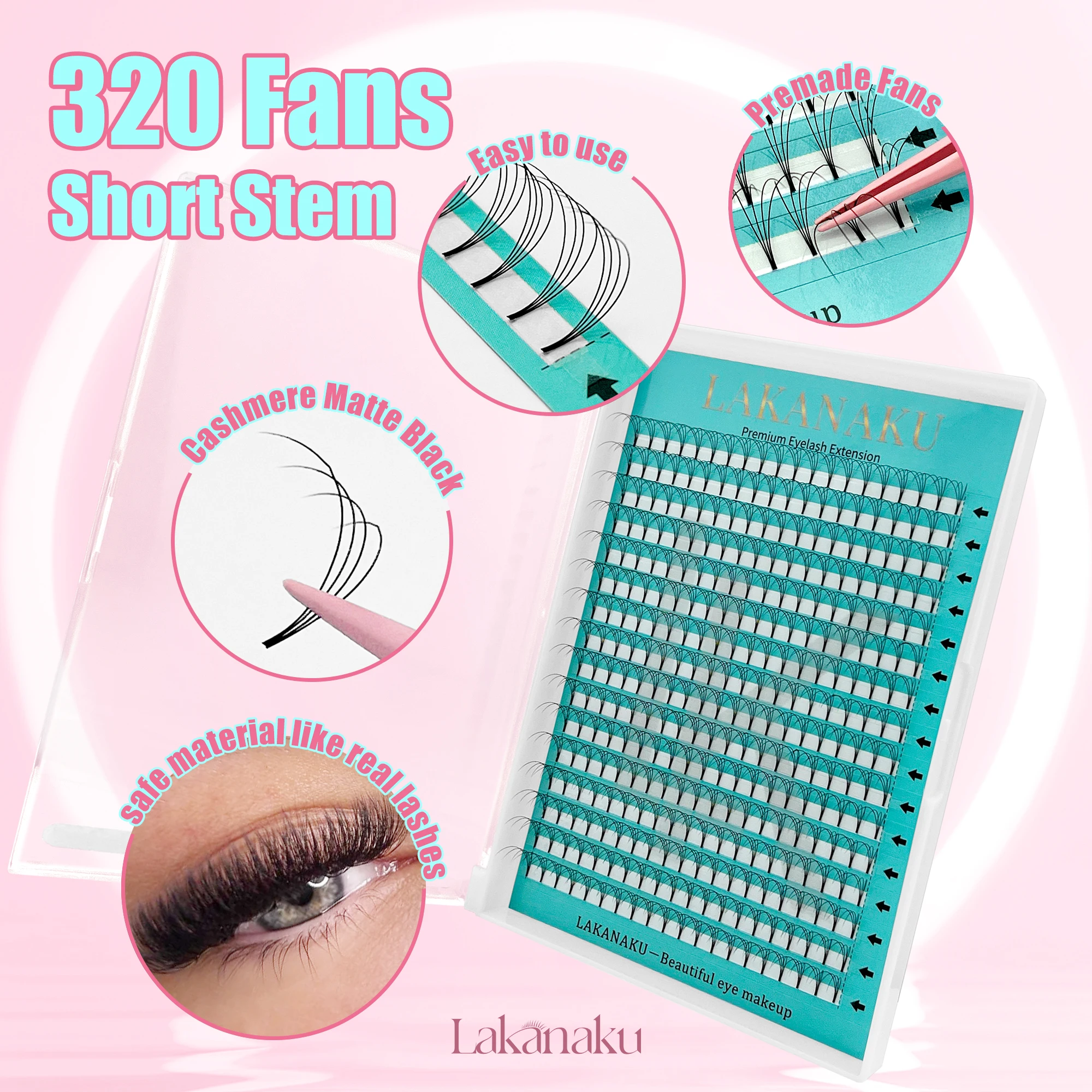 Abonnie 3D Matte Black Premade Volume Lash Fans