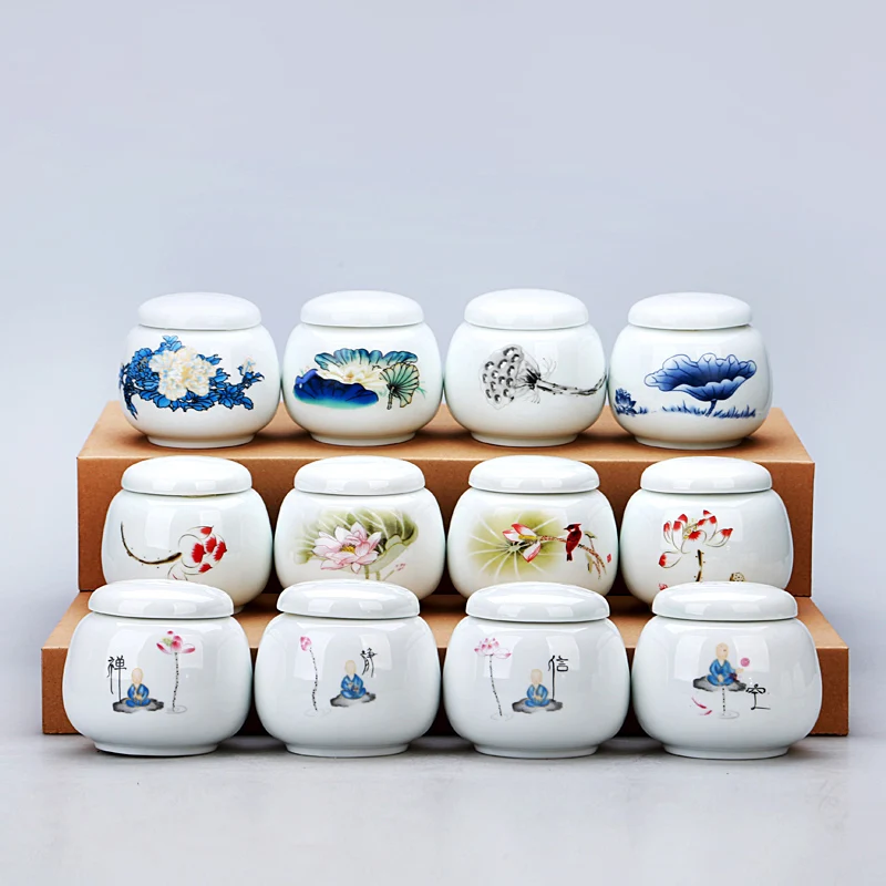 

Creative White Ceramic Caddy Portable Sealed Candy Jar Home Tea Warehouse Fragrant Powder Candle Box Kitchen Food Container
