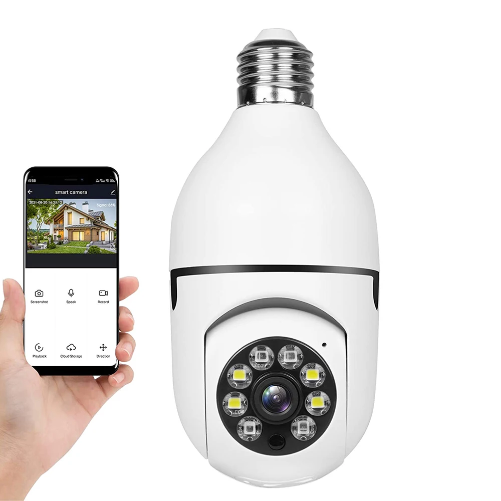 

355 Degree Automatic Human Tracking CCTV IP Camera wireless wifi 1080P HD E27 Bulb Surveillance Camera