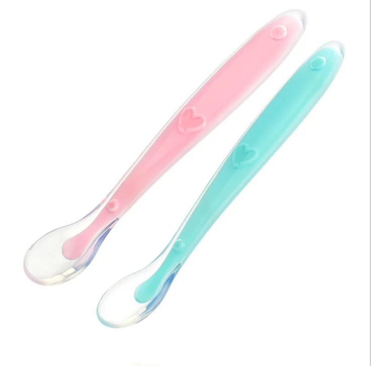 

Wholesale Classic cutlery Self Training Spoon BPA Free feeder feeding Spoons Soft Silicone Baby Spoons, Conventional colors or customized colors