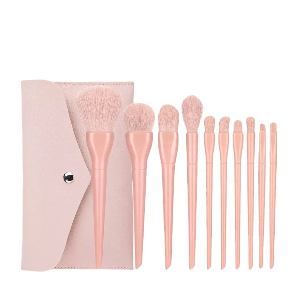 

Face Concealer Eye Shadows Makeup Brushes 10PCS Neon Color Makeup Brush
