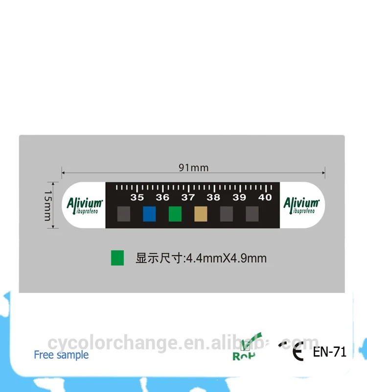 
Factory price OEM LCD feverscan liquid crystal Forehead thermometer strips with sticker 