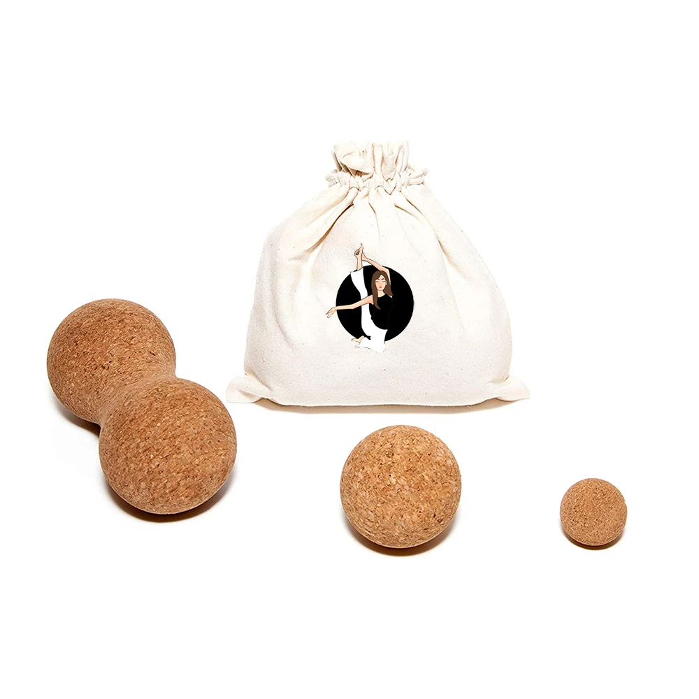 

High density Cork massage kids sport yoga peanut ball for therapy