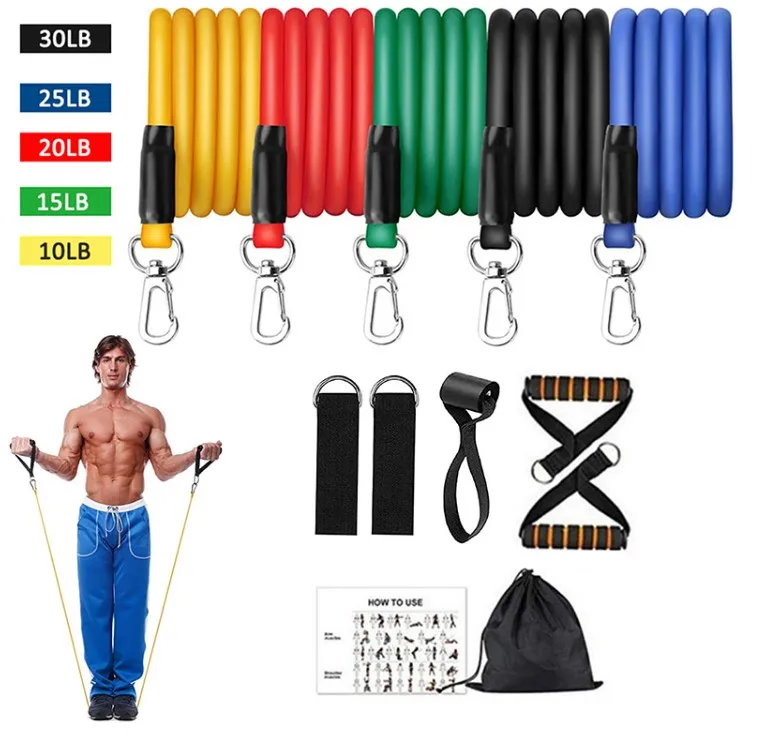 

NATUDON 2022 Hot Fitness Equipment Resistance Bands Set Of 11 pcs Sporting Goods For The Home, Custom available