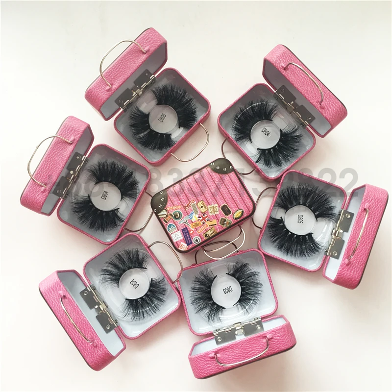 

Customized Eyelash Packaging Box With Private Label Logo Lashes Luggage Lahes Packaging, Natural black mink eyelashes