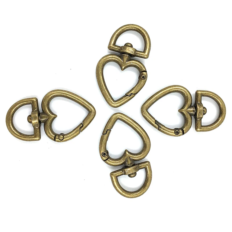 

3/4 Inch Heart Shape Spring Key Ring Clasps Hooks Key Chain Rings Shinning Swivel Snap Fashion Clips