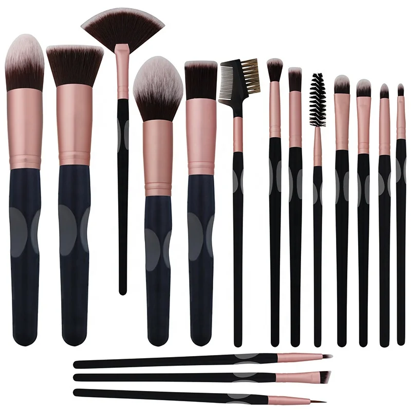 

Cowinner Makeup Brushes 16 Pcs Premium Synthetic Foundation Blending Blush Concealer Eye Shadow Makeup Brush Set With Travel Bag, Black