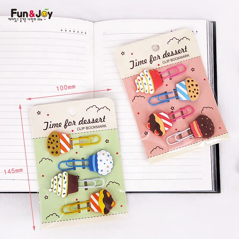 
Fun&Joy paper bookmarks ice cream Soft PVC Rubber Cartoon Character paper clip For Children Gifts 
