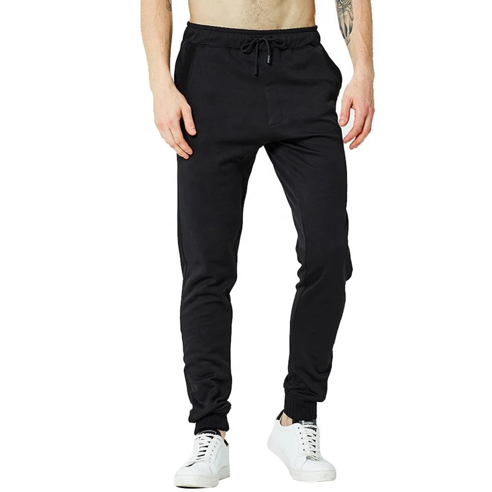

Mens Custom Running Sports Gym Jogger Plain Sweat Trousers Pants, Black