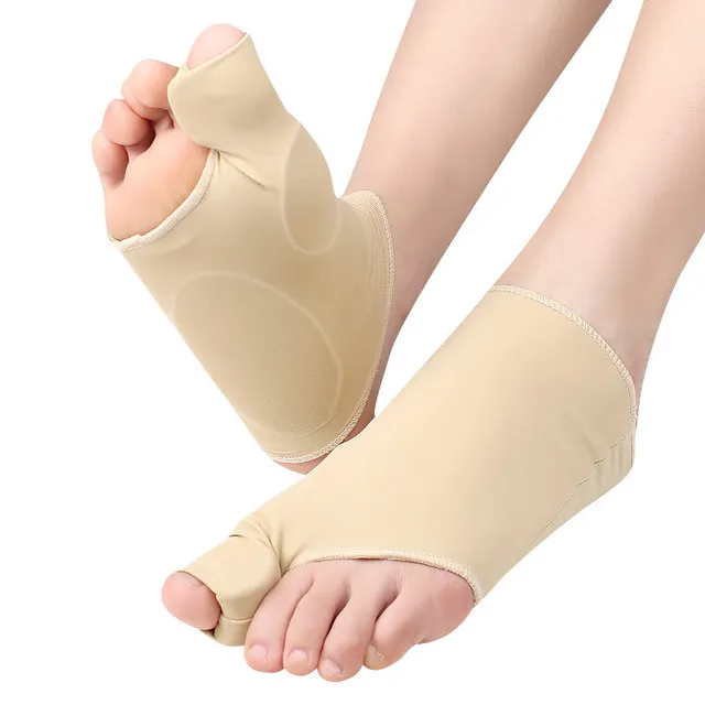 

New Arrival Hot Selling Gel Big Toe Separator Hallux Valgus Orthopedic Arch Support Bunion Protect Plantar Pain Relief Half Sock, Beidge
