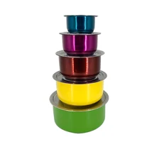 

Indian pot with color soup pot 5pcs set kitchen cooker Inexpensive