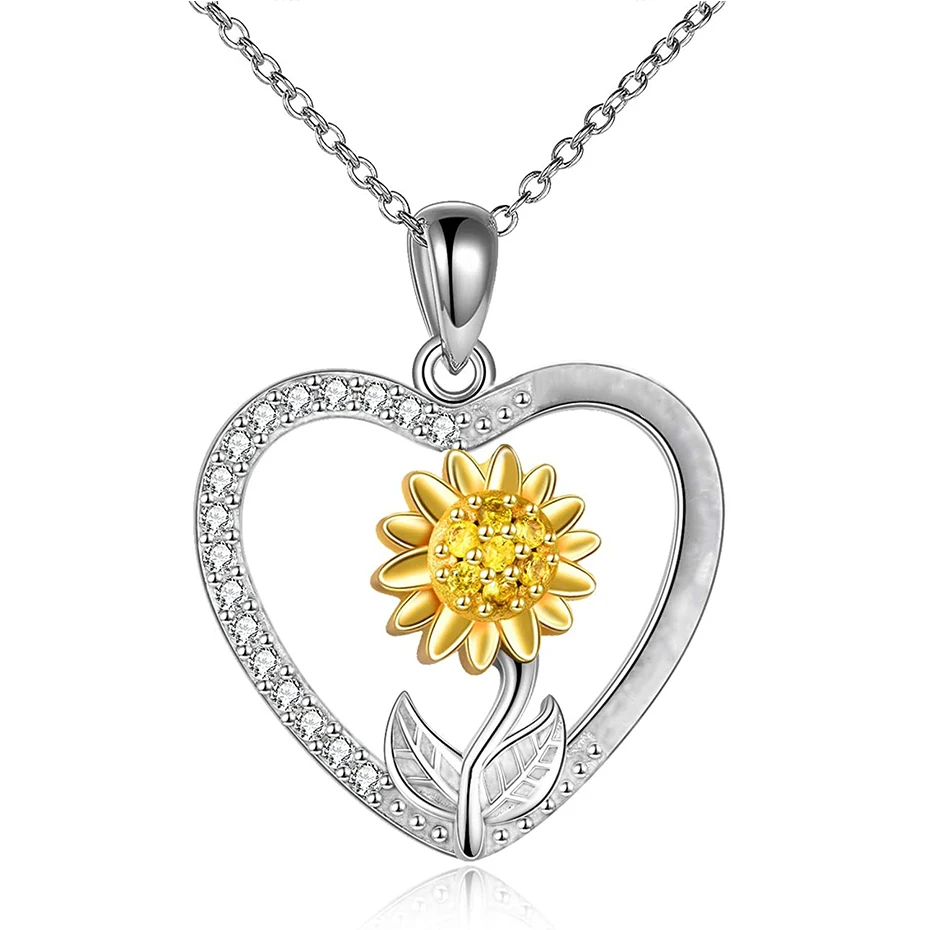 

Rose Valley Sunflower Necklace Hot Selling Jewelry Pendant Gold plated Two Tone Jewel Fashion Gift For Lover YN048