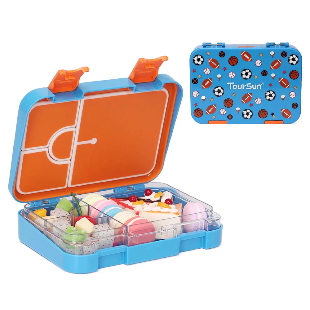 

Kids bento box medium size 4 compartments lunch box leakproof tritan lunch box