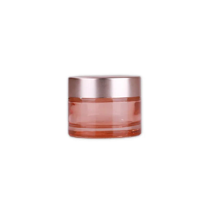 

Screw cap round empty rose gold 30g glass cosmetic container skincare face cream jars