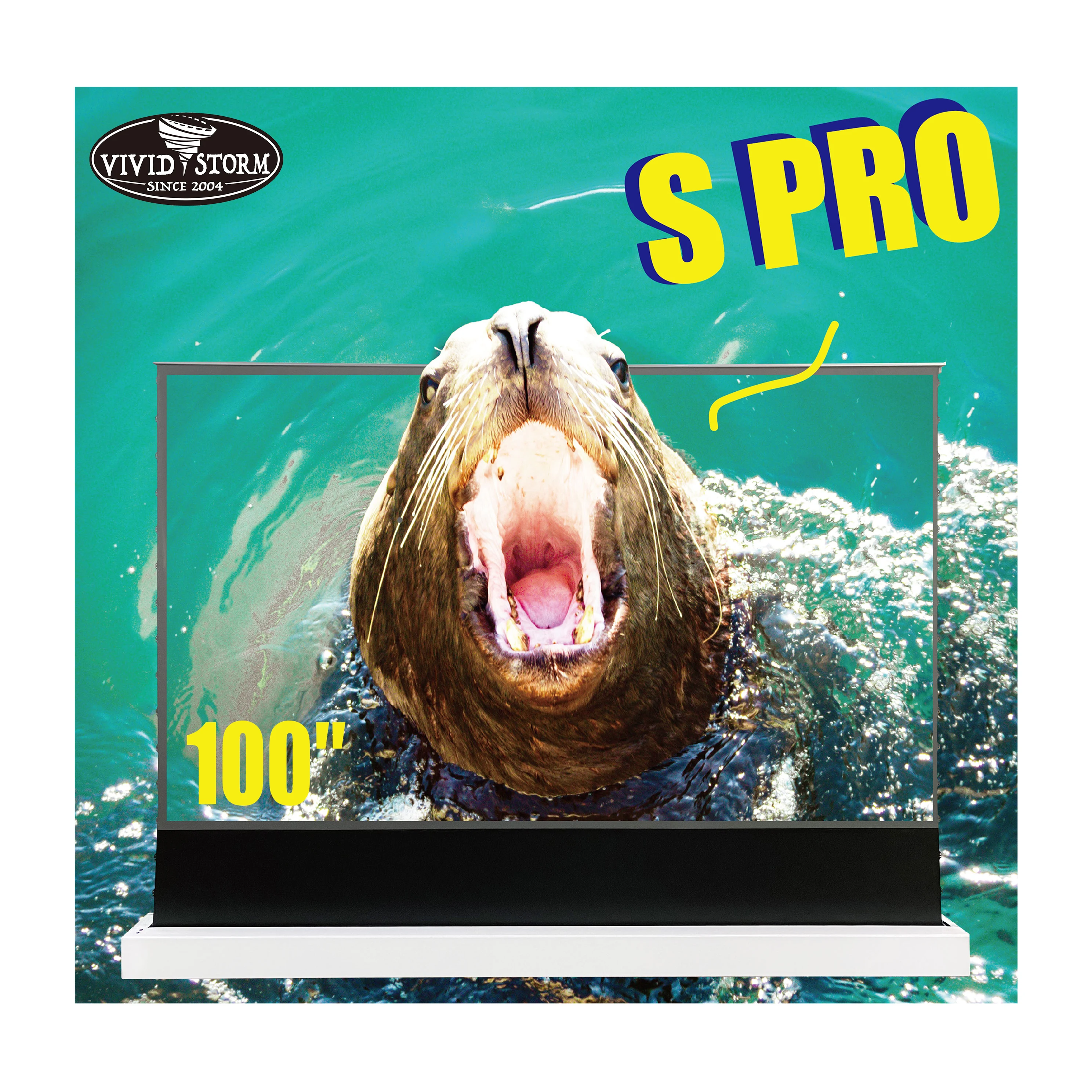

VIVIDSTORM 2 set S PRO 100 inch Electric Tension Floor Screen for UST ALR Laser Projector motorized Ultra short throw screen
