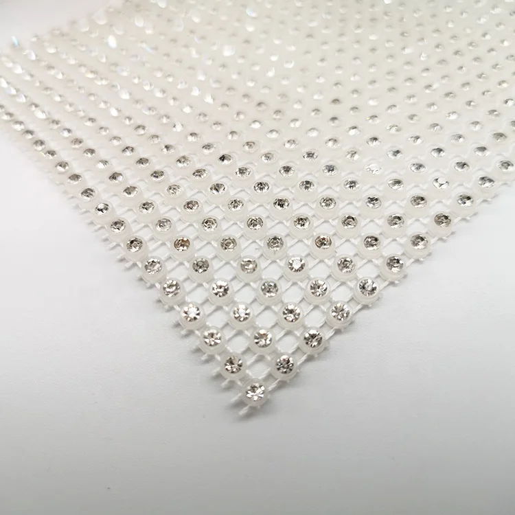 Factory Wholesale 24 Row 4mm Crystal Rhinestone Mesh Translucence ...