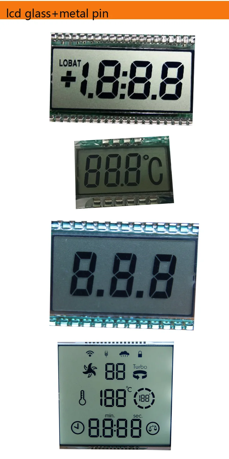 LCD glass+metal pin