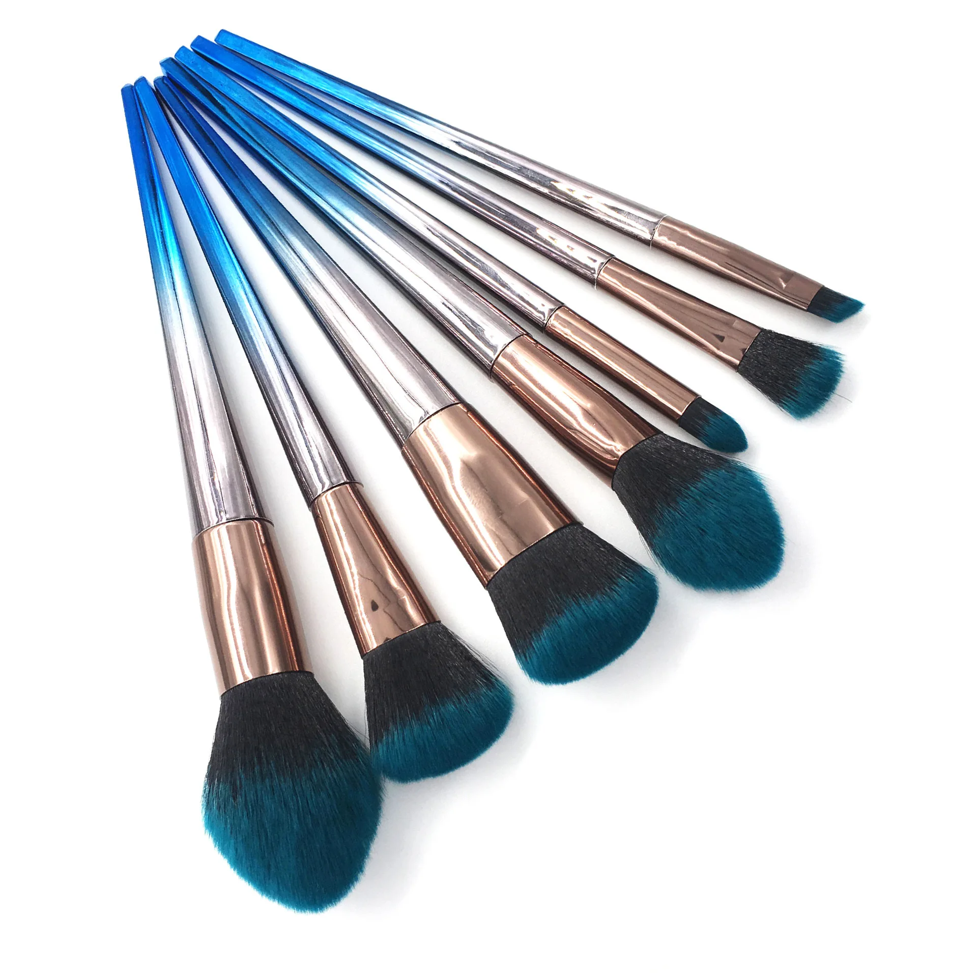 

2021 hot selling high quality cruelty free 12 pcs makeup brush private label makeup, Blue color with bag