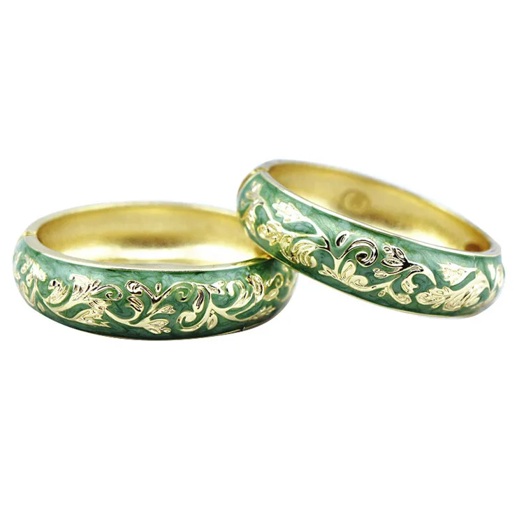 

WIIPU Vintage metal flower ladies boutique bracelet cloisonne bracelet flower enamel jewelry bracelet gift