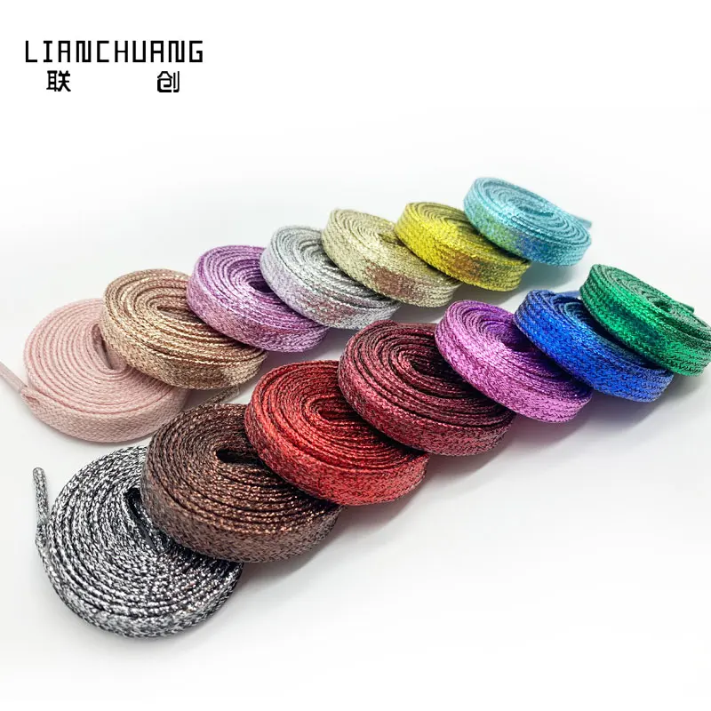 

Pearlized Glitter Shoelaces Shiny Sparkly Flat Shoe Laces customizable Colors Chic Shimmering Bootlaces