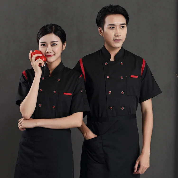 

New men and women short sleeve shirt chef coat hotel restaurant uniform chef coat chef work catering service clothing wholesale