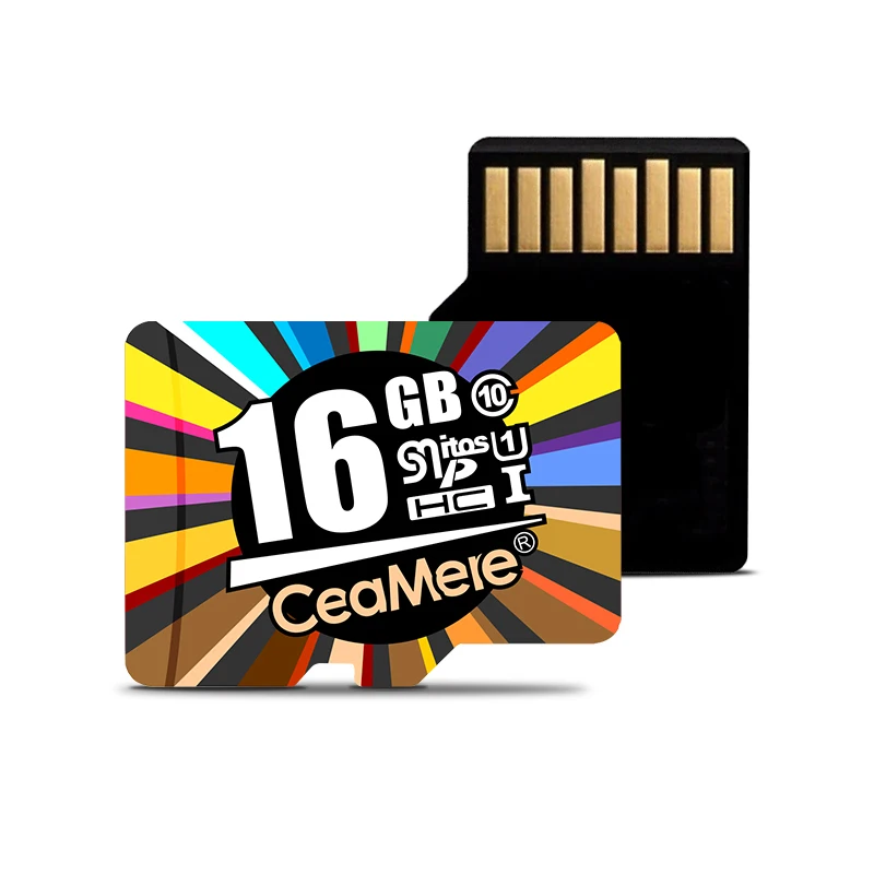 

Ceamere Classic Colorful Pattern Memory Card 16GB Flash Memory TF Kort Class 10 4GB 8GB 32GB 64GB 256GB Camera Storage Card 16GB