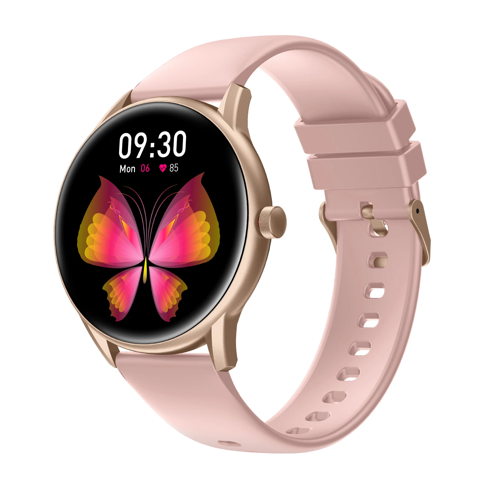 

1.28 Inch Round Full Touch Screen IP68 Waterproof Sports Heart Rate Monitor KW06Pro Smart Watch, Black, blue, pink, gray