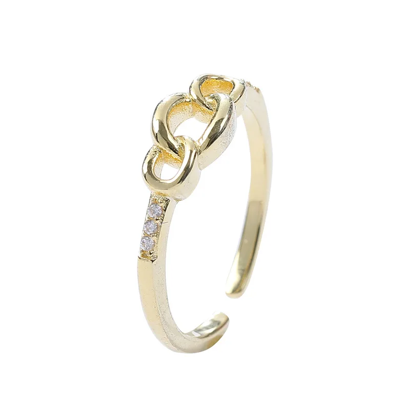 

925 sterling silver antique gold ring design for girls, Gold color