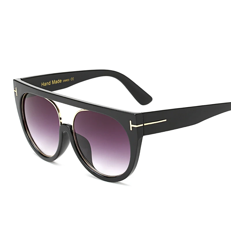 

SHINELOT 97260 Name Brand Logo Wholesale Round Recycled Plastic Clear Rubber Frame Sunglasses