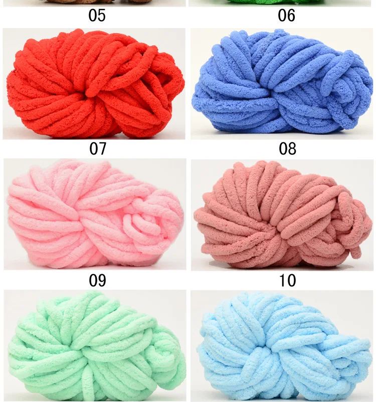 Wholesale Soft 35 Colors 2cm Jumbo Chunky Thick Knit Vegan Chenille ...