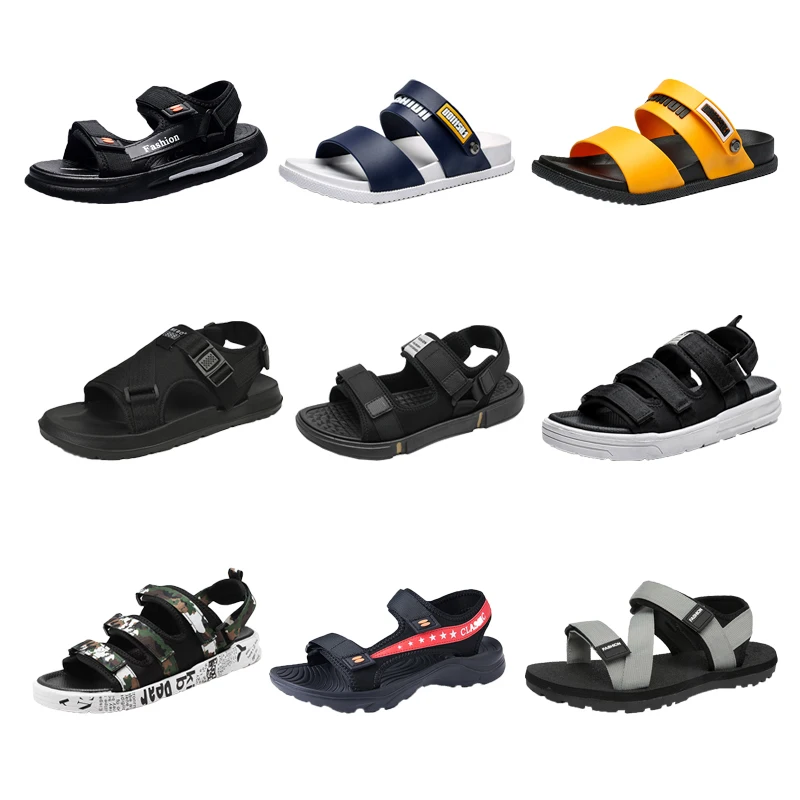 

Men Sandals Beach Buckle Shoes Summer Shoes Man New Casual Barefoot Male Genuine Leather Sandals