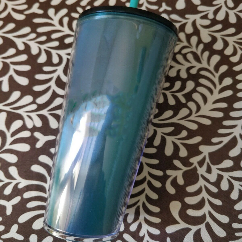 

SBUX Spring 2021 NEW blue gradient iridescent Acrylic Cold Cup Tumbler, Tranparant