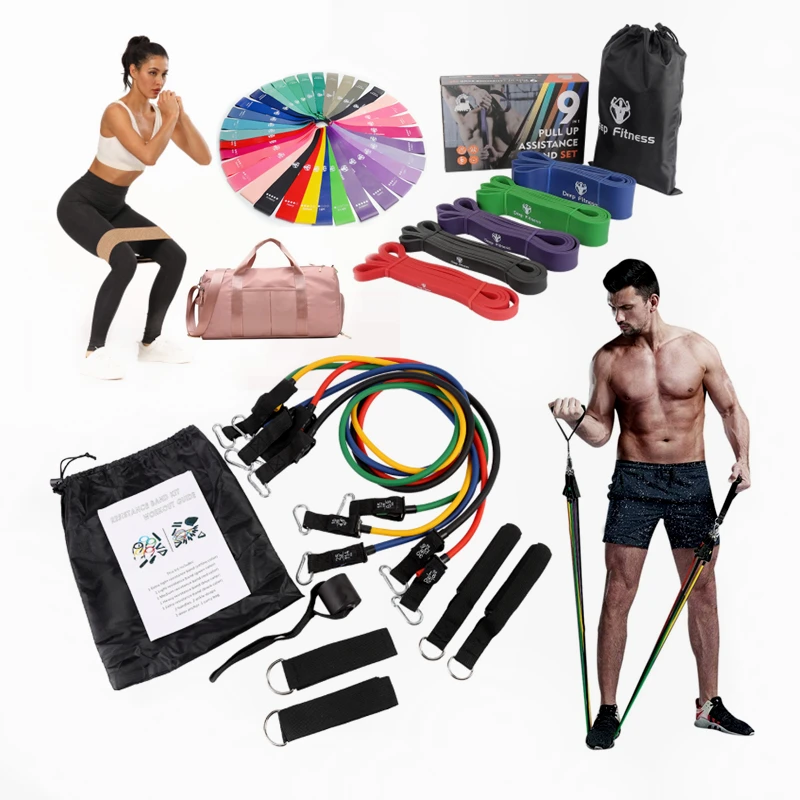 

Factory Hot Sale Fashion 11 Pcs Resistance Fitness Pull Rope Set Latex/TPE Resistance Bands Set 11pcs Resistance Bands, Customized color