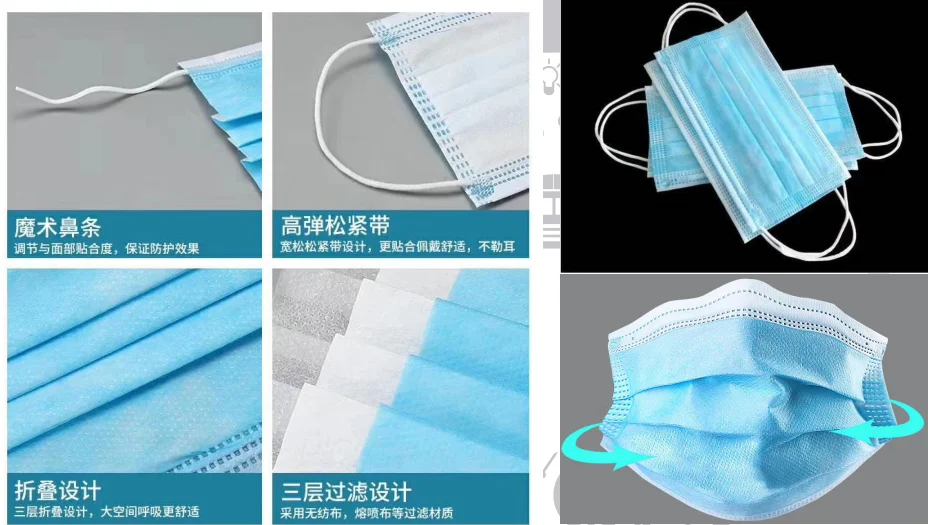 
Disposable face mask 3ply non woven supplier medical face mask factory mask in cheap price 